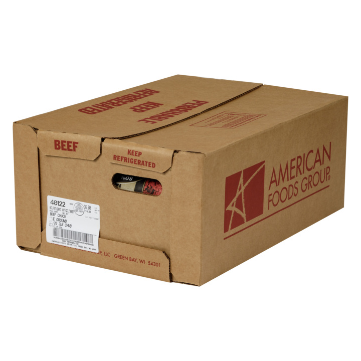 Fresh 80/20 Fine Ground Beef 12/3 Lb Chubs