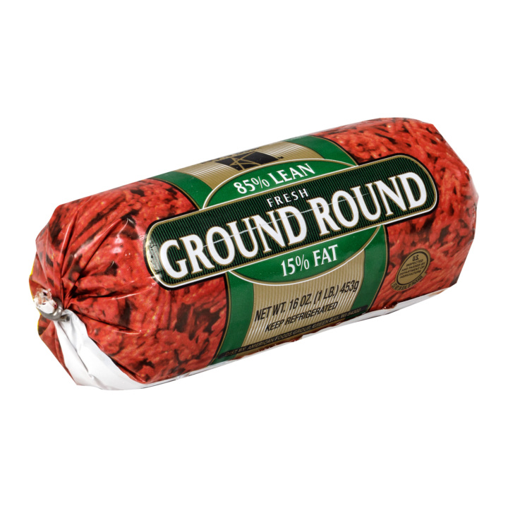 Fresh 85/15 Fine Ground Beef Round 24/1 Lb Chubs