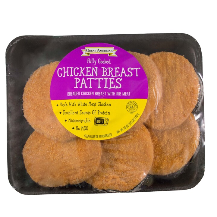 Fully Cooked Chicken Breast Patties 12/1.25 Lb
