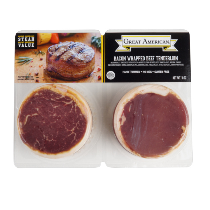 Great American Fresh Double Pack Bacon Wrapped Beef Tenderloin 10/10 Oz