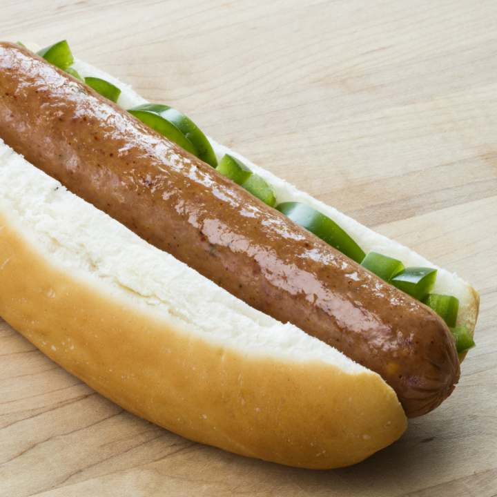 Fully Cooked Skinless 51 Jalapeno Cheddar Bratwurst 4/2.5 Lb
