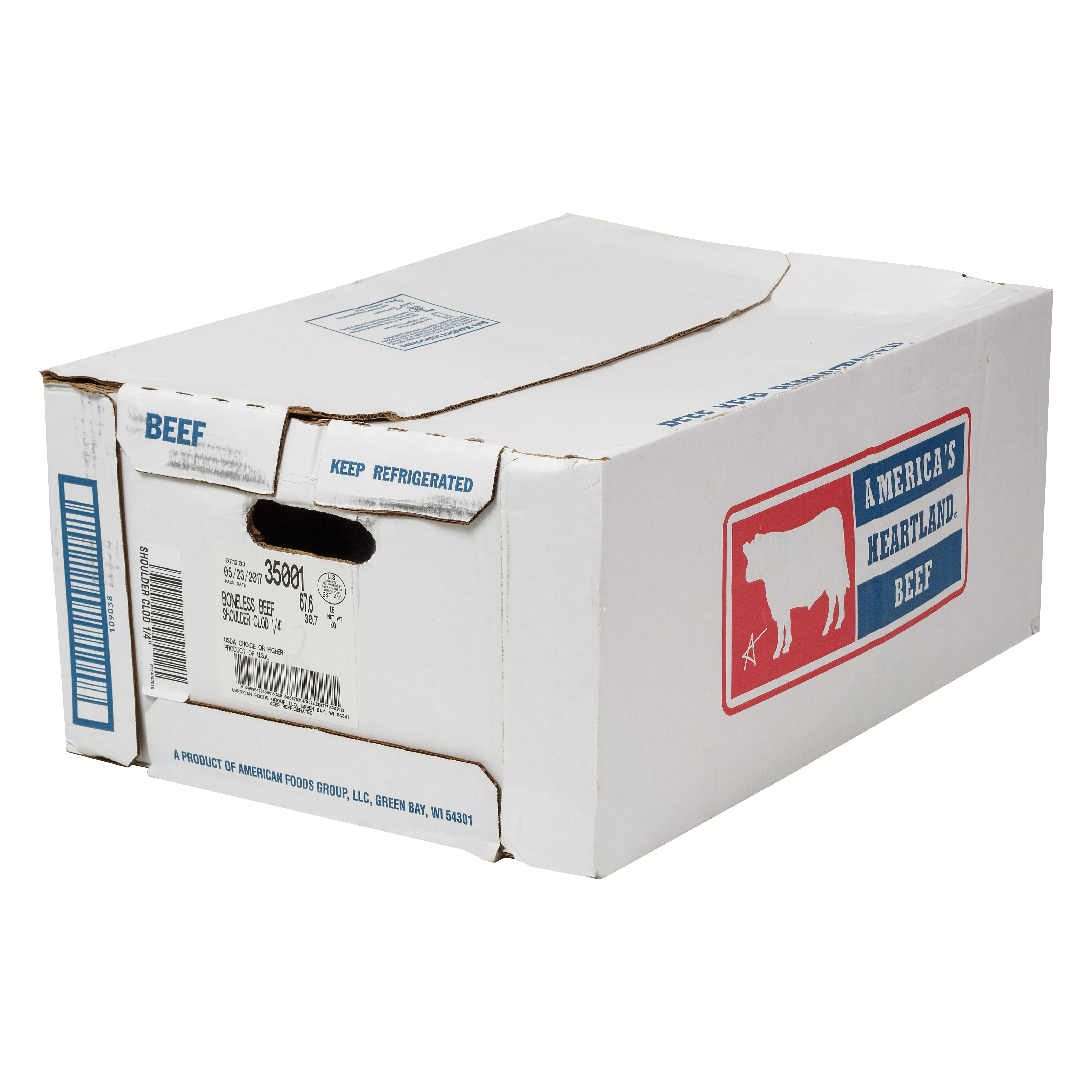 Choice Fresh Boneless Beef Shoulder Clod ¼”