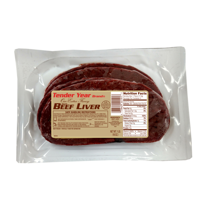 Tender Year Tray Shingle Beef Liver 16/1 Lb Packages