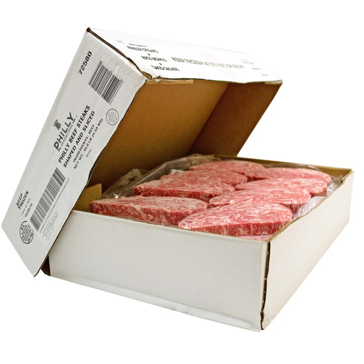 Raw Philly Beef Steaks 40/4 Oz Slices