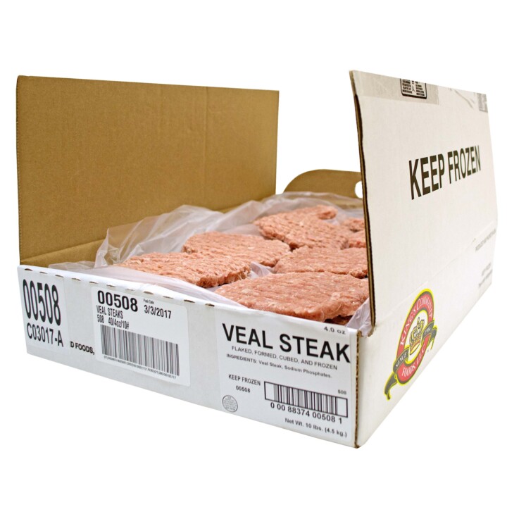 Kings Command Foods Raw Veal Steaks 40/4 Oz Bulk