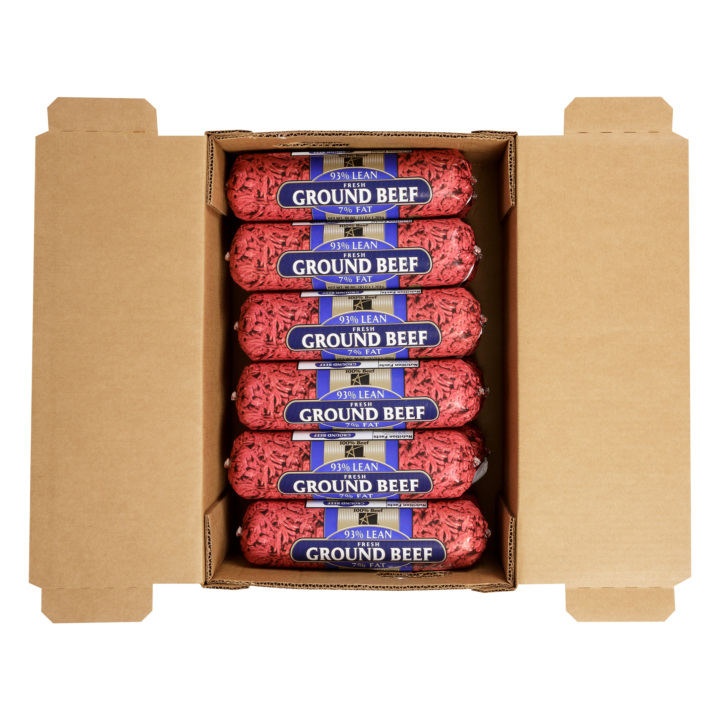 Fresh 93/7 Fine Ground Beef 12/3 Lb Chubs