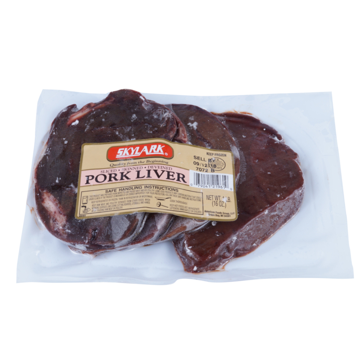 Sliced Skinned Deveined Pork Liver 30/1 Lb Packages
