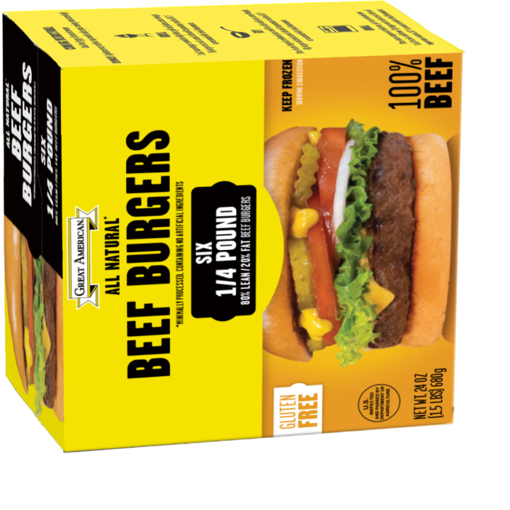 All Natural 80/20 Beef Burgers 12/1.5 Lb