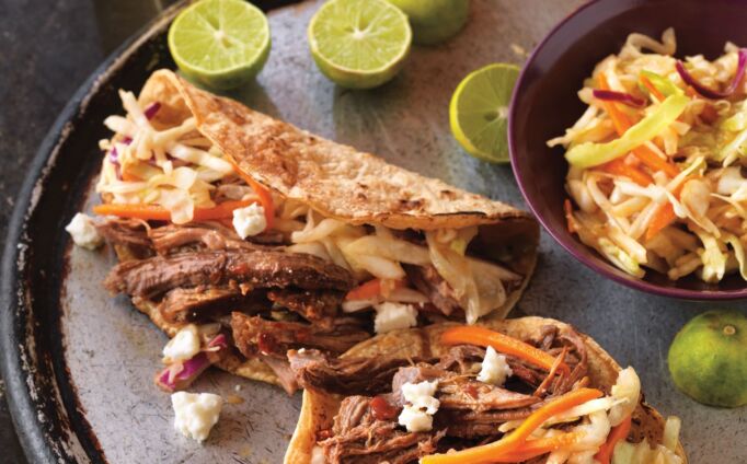 Beer-Braised Spicy Beef Tacos